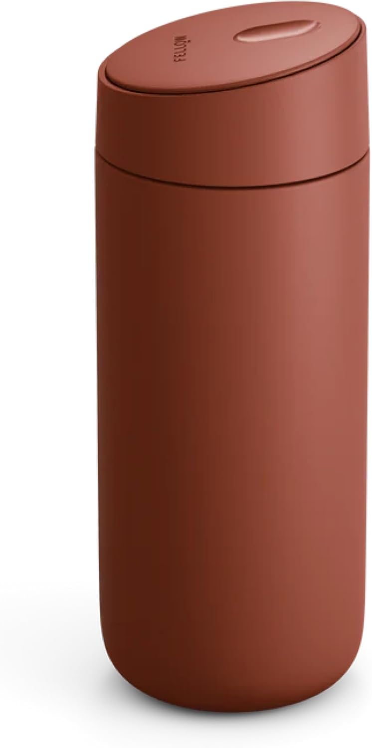 Fellow 16 oz Carter Slide Ceramic Lined Coffee Travel Mug – One-Handed Slide Lid, Vacuum Insulated Stainless Steel, Leak-Proof, Hot 6 Hours Cold 6 Hours, BPA-Free, Dishwasher Safe, Hazy Blue