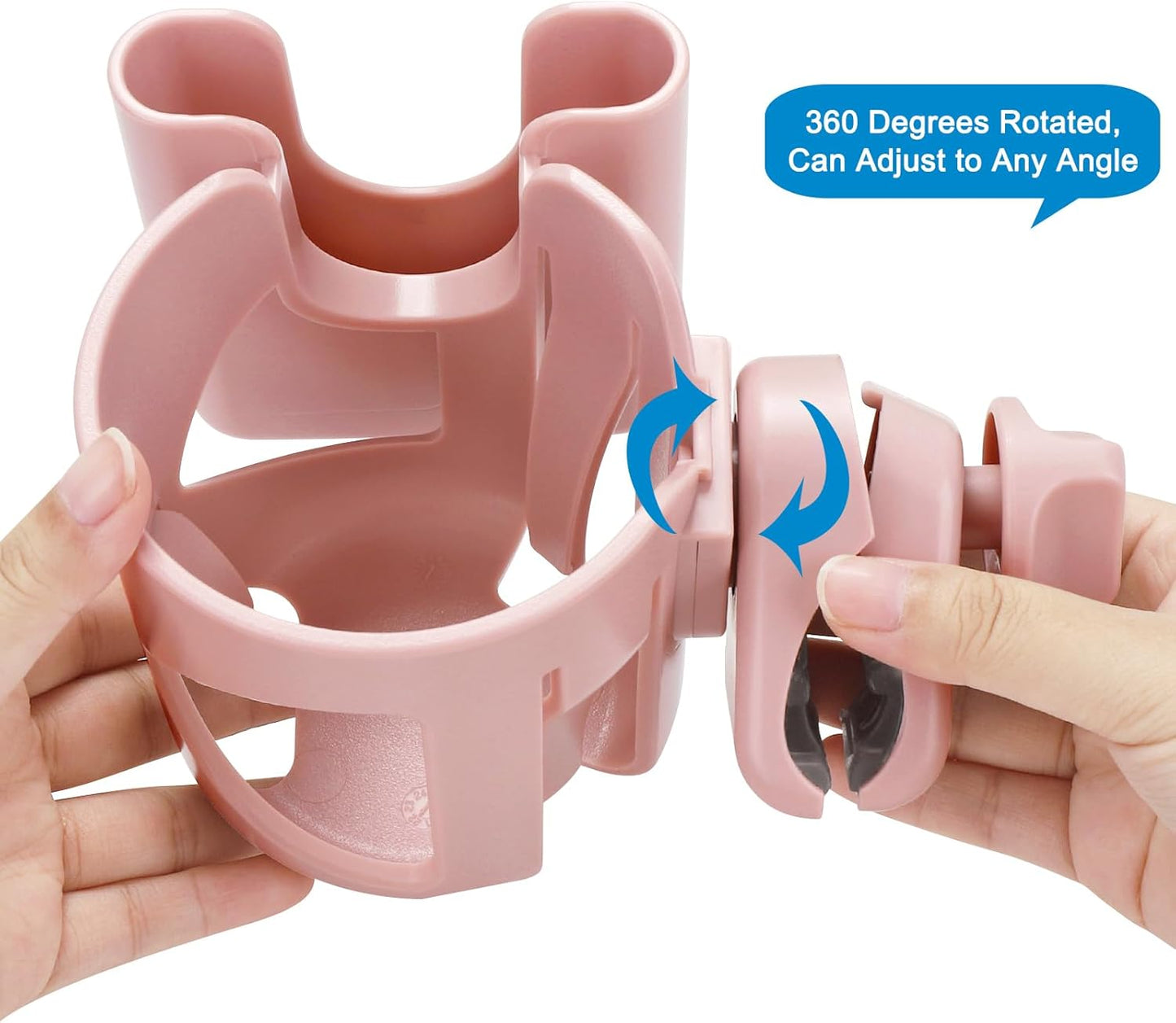 Accmor Stroller Cup Holder, Universal Cup Holder for Walker Wheelchair Bike, 360° Rotatable Stroller Cup Holder Attachment Accessories for Walker, Wheelchair, Scooter