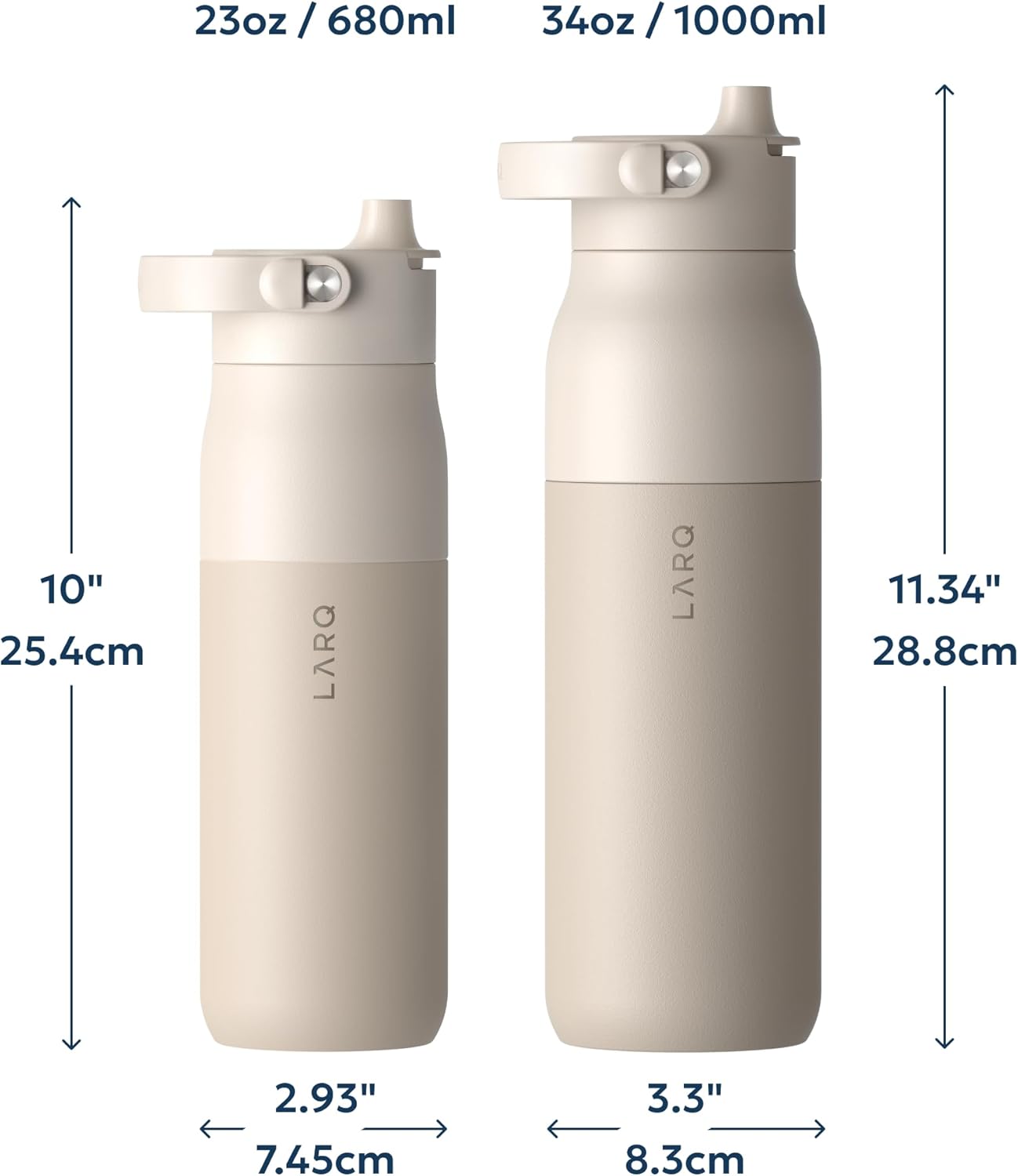 LARQ PureVis 2 Self Cleaning Water Bottle - UV Water Purifier with Filter Straw, Smart App Hydration Tracking, Insulated Stainless Steel