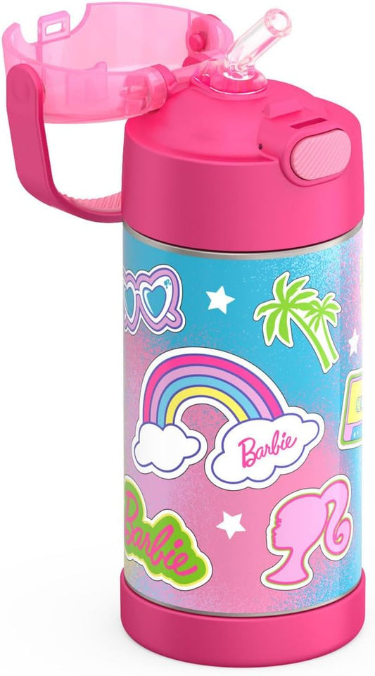 THERMOS FUNTAINER Water Bottle with Straw - 12 Ounce - Kids Stainless Steel Vacuum Insulated Water Bottle with Lid, Bluey - Colors B