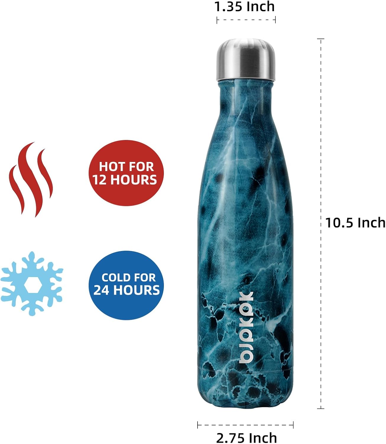 BJPKPK Insulated Water Bottle 12oz Small Stainless Steel Water Bottles Reusable Metal Thermal Keep Cold and Hot,Dreamy Purple - Colors B