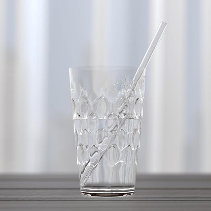 6 PCS Reusable Glass Drinking Straw, Replacement Straw 7.88'' x 8MM Clear Practical Straw for 20/30/32oz Tumblers Smoothie Straws 3 Straight 3 Bent with 1 Cleaning Brush for Coffee Tea Juice Milkshake