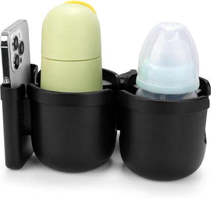 Accmor Stroller Cup Holder with Phone Holder, Bike Cup Holder, Universal Cup Holder for Uppababy Nuna Doona Strollers, 2-in-1 Cup Holder for Walker, Wheelchair, Scooter - Colors B