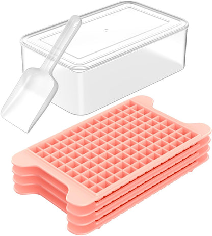 Mini Ice Cube Tray for Freezer: FDDBI Small Ice Trays for Freezer with Bin - 117×4PCS Easy Release Nugget Ice Tray - Crushed Ice Tray with Container