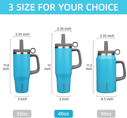 BJPKPK 50oz Insulated Tumbler with Handle Stainless Steel Travel Coffee Mug with Lid Reusable Large Water Bottle with Straw,Sky