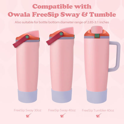 2PCS Silicone Boots for Owala 30oz & 40oz FreeSip Sway Bottles & Tumblers – Non-Slip, Scratch-Resistant, Stability Enhancer for Owala Accessories (Eucalyptus Green) - Colors A