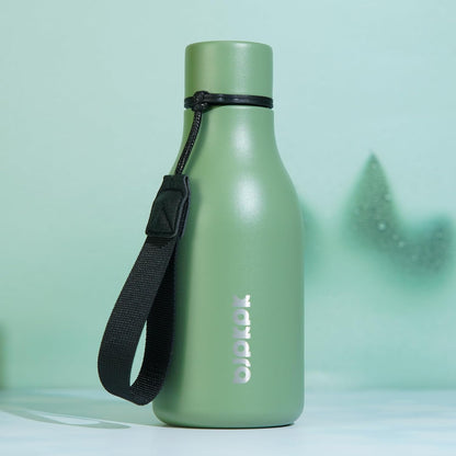 BJPKPK Insulated Water Bottles, 18 oz Stainless Steel Metal Water Bottle with Strap, BPA Free Leak Proof Jugs, Mugs, Flasks, Reusable Thermal Flasks for Sports & Travel, Black - Colors A