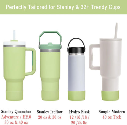 KTKUDY 2-Pack Silicone Boot for Stanley Tumbler 40 30 20 oz & Intended for Hydro Flask 12-24 oz - Cup Boot fit Select Yeti, Simple Modern, Owala Water Bottle - Bottom Cover Accessories Fit Stanley Cup