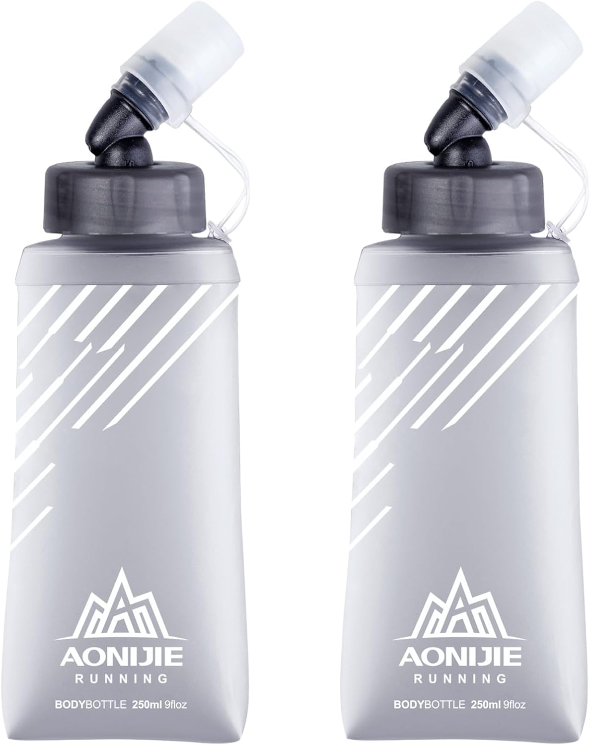Azarxis TPU Soft Flask Collapsible Water Bottles BPA-Free 250ml 350ml 500ml for Hydration Vest Pack Running Hiking Cycling Climbing