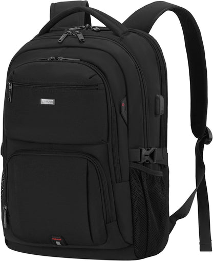 DUSLANG 17 Inch Laptop Backpack for Travel Water Resistant College Backpack for Men/Women Laptop Bag with USB Charging Port,Black - Colors A