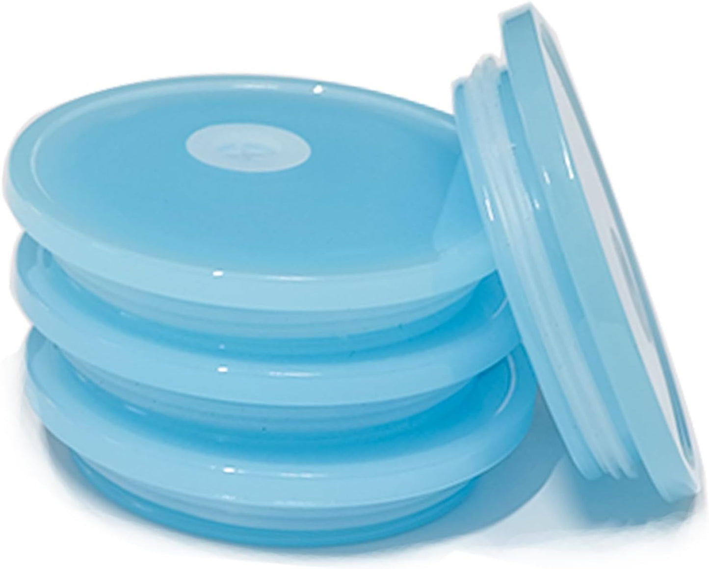 4 Pack Acrylic Lids for Glass Cups with Bamboo Lids and Straws, 2.75 inch/70 mm Acrylic Lids for 16 OZ Beer Can Cups with Wooden Lids, Replacement Canning Lids for 16OZ 20 OZ Glass