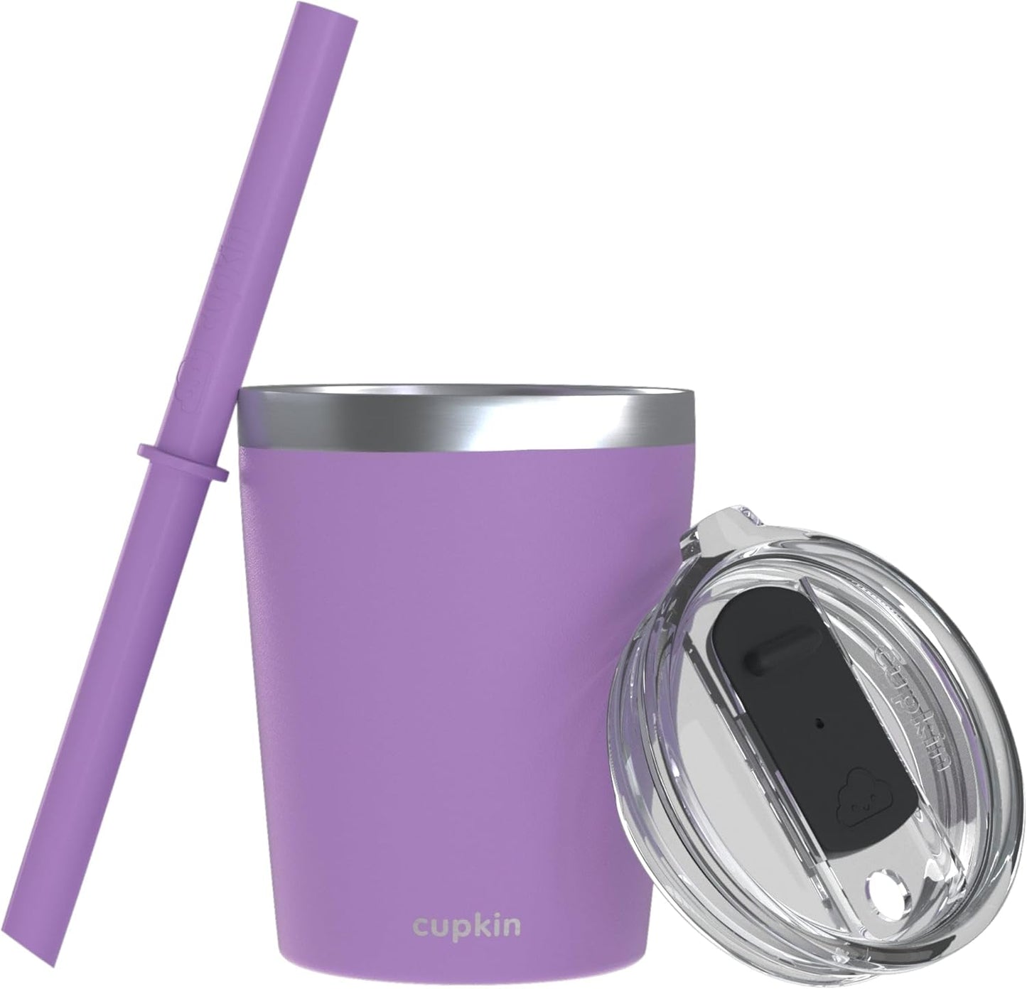 CUPKIN Stainless Steel Insulated Tumbler with Lid and Straw, 20 oz Stainless Steel Cups, Set of 2 Travel Coffee Mug for Adults, Iced Coffee Cup with Lid, Tumbler for Travel (Coral + Yellow)