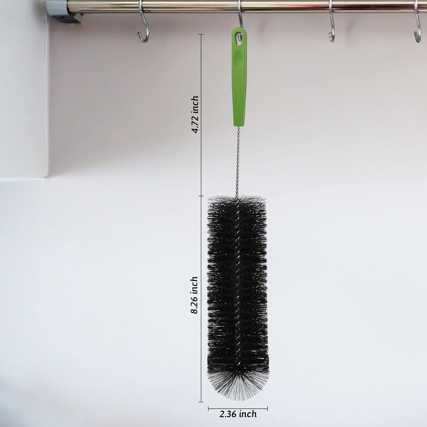 Long Bottle Brush, 17 in Bendable Cleaner Brushes for Cleaning Neck Beer Bottles, Wine, Baby Bottles, Water Bottles, Tumblers, Flask, Bird Feeder, Vase, Pipes and Brewing Supplies Black/1Pack