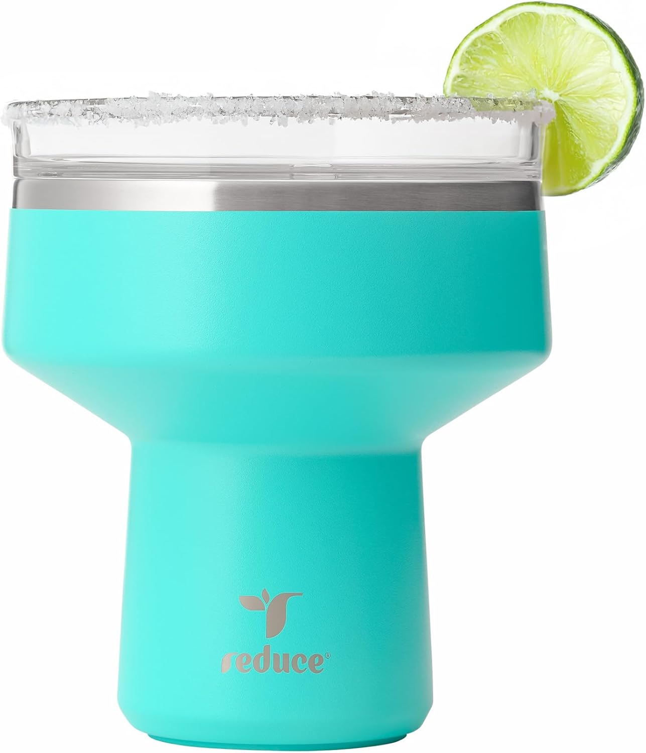REDUCE Saltini 16 oz Cocktail Tumbler - Insulated Margarita Tumbler with Lid - Keeps Drinks Cold for 10 Hours - 360 Sippable Martini Glass Alternative - Shatterproof, Perfect for Parties - Cloud Blue