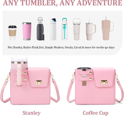 Stanley Purse Cup Holder Bag- Outdoor Portable Crossbody Bag for Stanley Cup Tumbler Purse