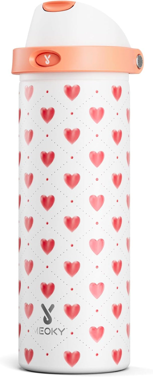 24 oz Insulated Water Bottle for Sports: Meoky Stainless Steel Water Bottle with 2-in-1 Straw and Spout Lid - Leak Proof, Cold for 24 Hours, Fits in Car Cup Holder, BPA-Free for Travel Gym, Night - Colors A