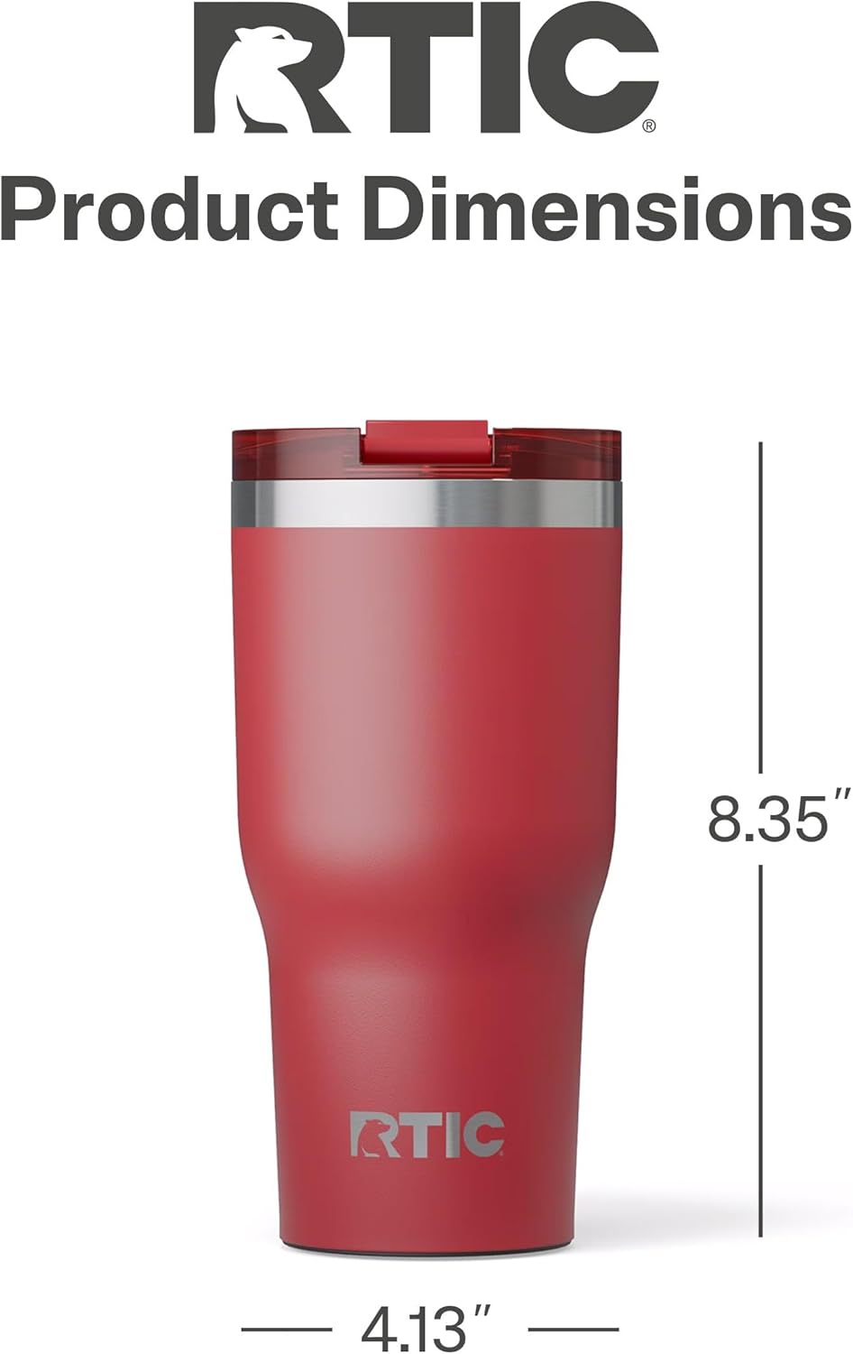 RTIC 20oz Essential Tumbler with Lid, Ceramic Lined, Insulated, Stainless Steel, Metal, Double Wall Vacuum-Insulation, Travel Cup for Iced Coffee, Tea, Hot and Cold Drink, Graphite