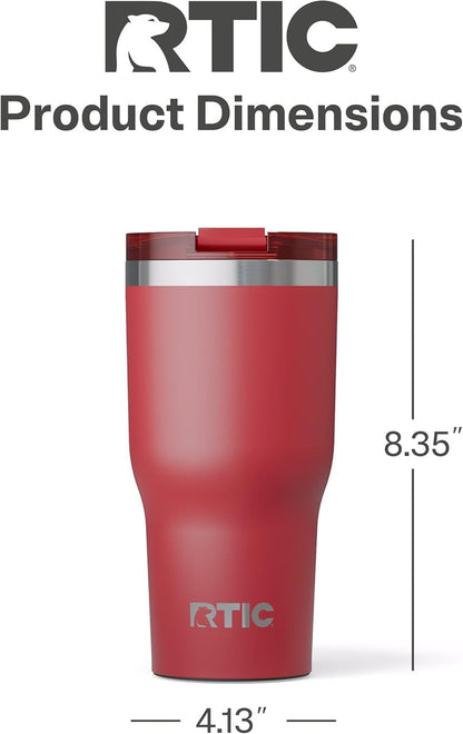 RTIC 20oz Essential Tumbler with Lid, Ceramic Lined, Insulated, Stainless Steel, Metal, Double Wall Vacuum-Insulation, Travel Cup for Iced Coffee, Tea, Hot and Cold Drink, Graphite