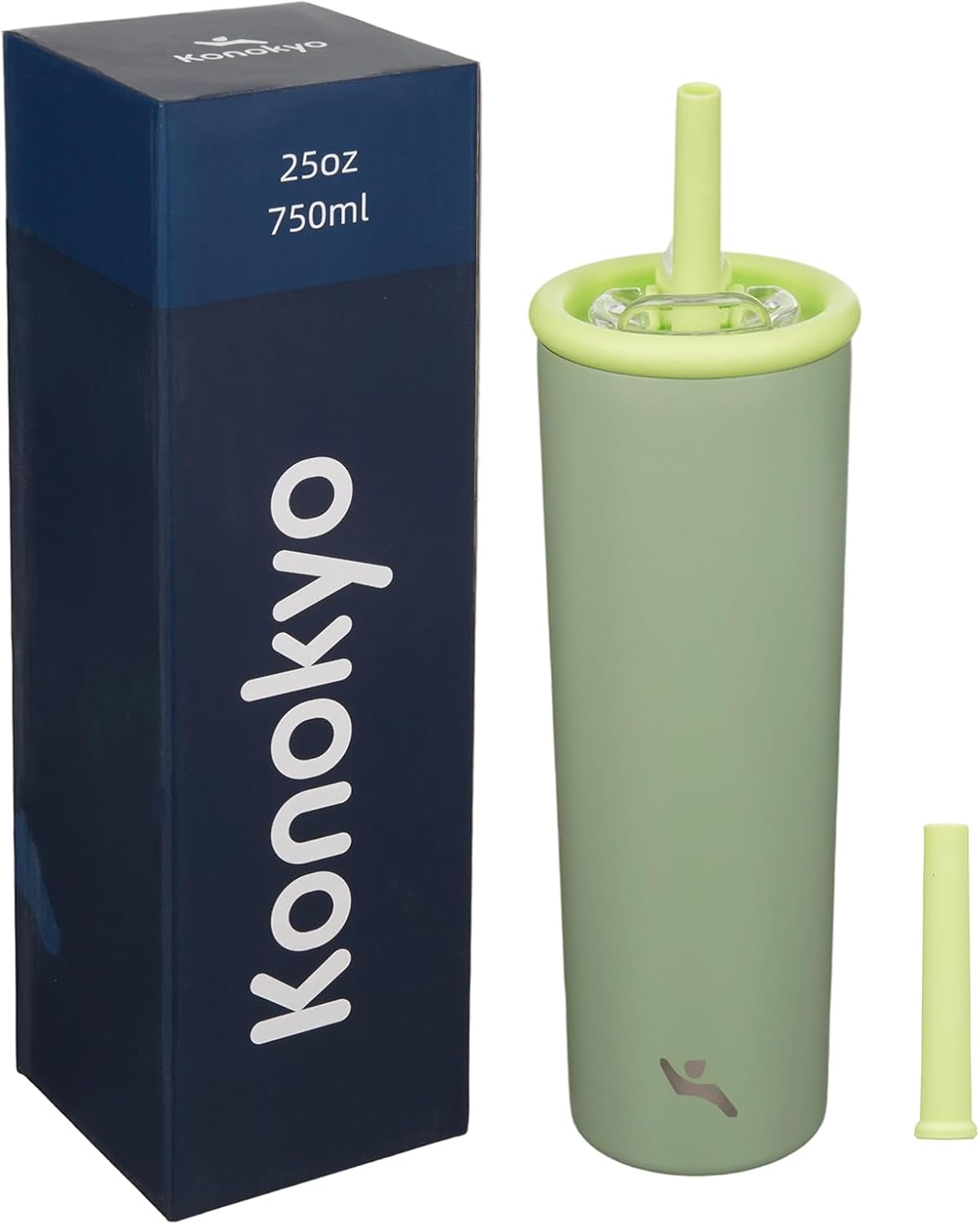 Konokyo 25oz Insulated Tumbler with Lid and Straw, Reusable Iced Coffee Cup with Lid, Travel Coffee Mug, BPA-Free, Leak-Proof and Durable, Oasis