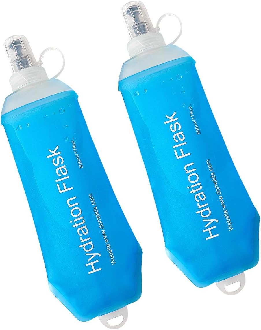 WILDREEDS 500ml Soft Flask, TPU Collapsible Soft Water Bottle for Hydration Pack, Running Vest, Folding Water Bottle for Hiking Cycling Climbing-1Pcs, White
