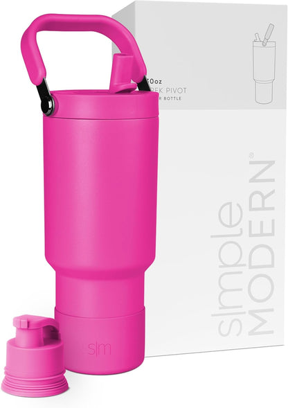 Simple Modern Trek Pivot | 40oz Flip Straw Tumbler with Handle | Water Bottle & Boot | Interchangeable Straw & Chug Lids | Insulated Stainless Steel Jug | Gym Sports Outdoors | Forest - Colors B