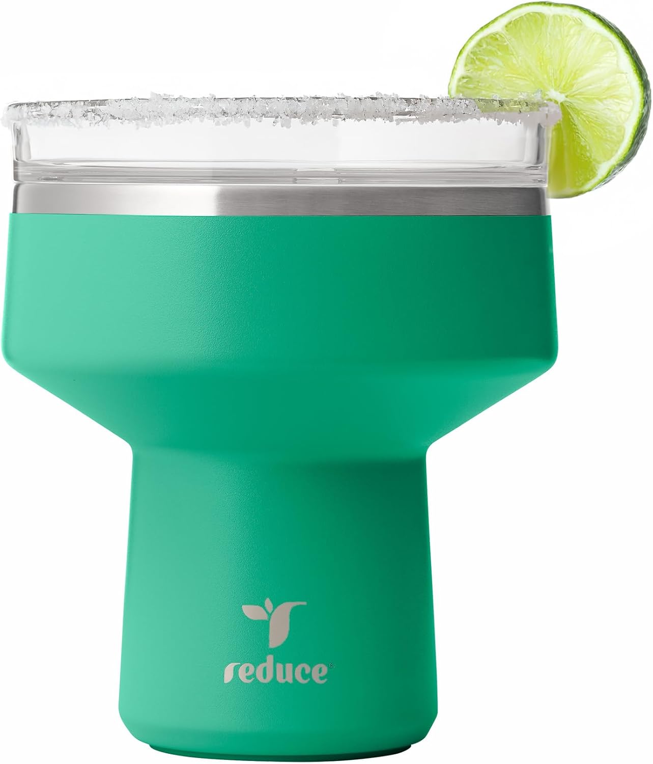 REDUCE Saltini 16 oz Cocktail Tumbler - Insulated Margarita Tumbler with Lid - Keeps Drinks Cold for 10 Hours - 360 Sippable Martini Glass Alternative - Shatterproof, Perfect for Parties - Cloud Blue