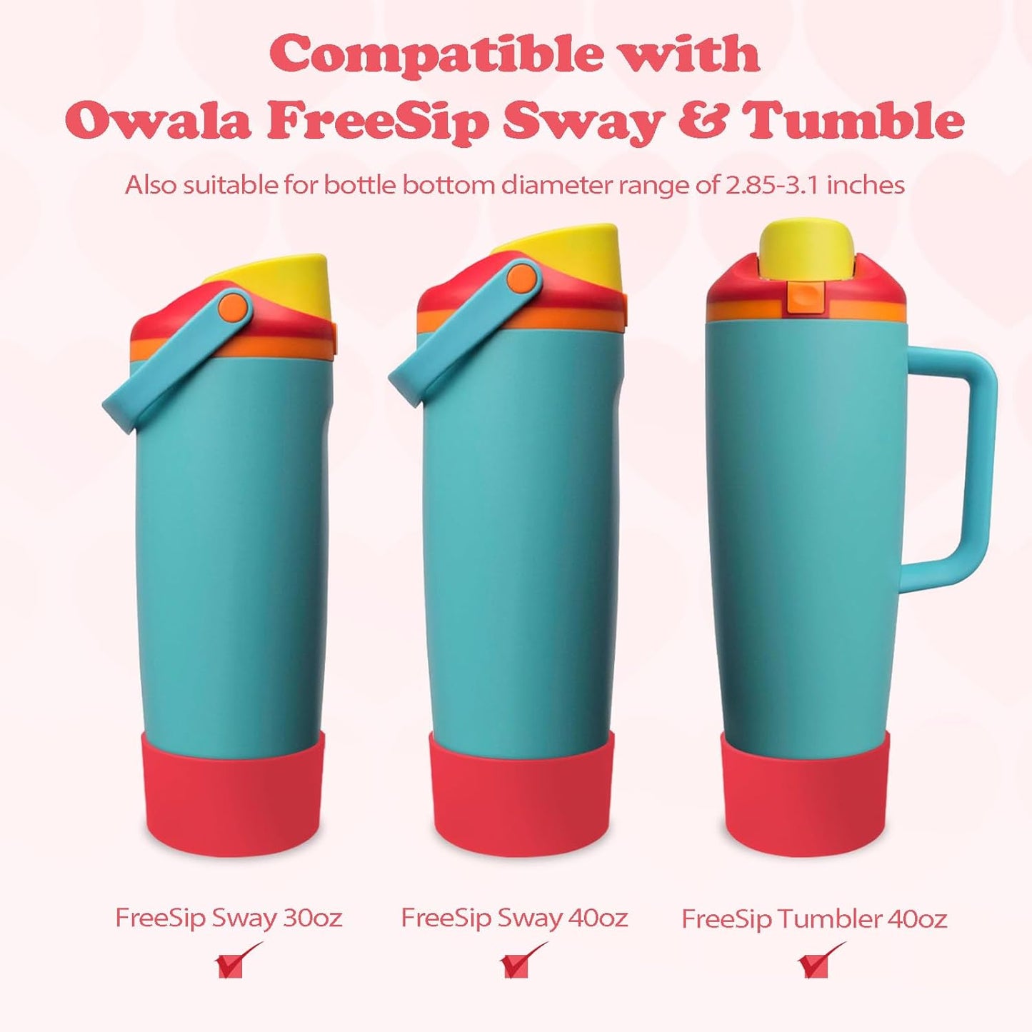 2PCS Silicone Boots for Owala 30oz & 40oz FreeSip Sway Bottles & Tumblers – Non-Slip, Scratch-Resistant, Stability Enhancer for Owala Accessories (Eucalyptus Green) - Colors B