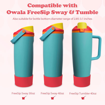 2PCS Silicone Boots for Owala 30oz & 40oz FreeSip Sway Bottles & Tumblers – Non-Slip, Scratch-Resistant, Stability Enhancer for Owala Accessories (Eucalyptus Green) - Colors B