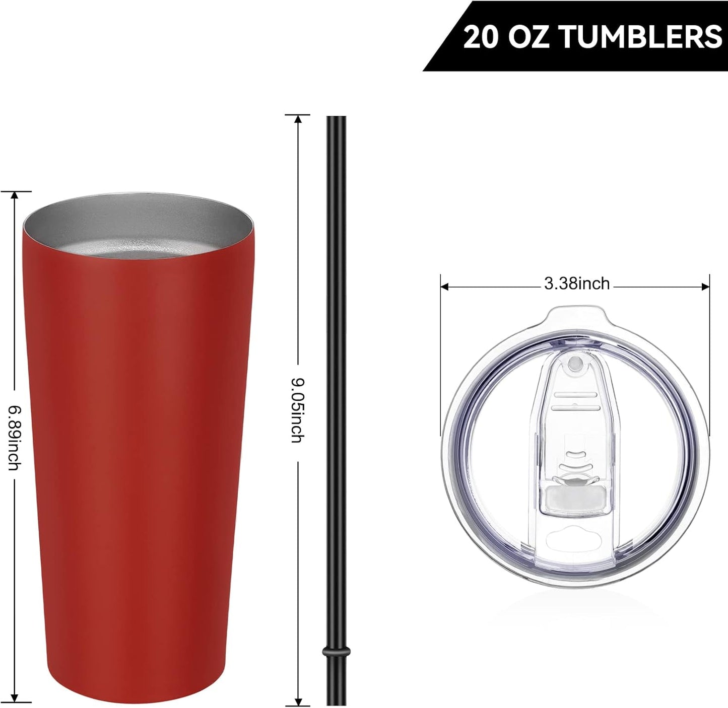 VEGOND 20oz Tumbler Bulk with Lid and Straw 1 Pack, Stainless Steel Vacuum Insulated Tumbler, Double Wall Coffee Cup Travel Mug, River Green