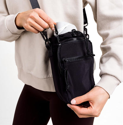 Thread Wallets Water Bottle Sling Crossbody Bag – Small Cross Body Sling with Pockets for Water Bottle, Cash, Phone & Keys