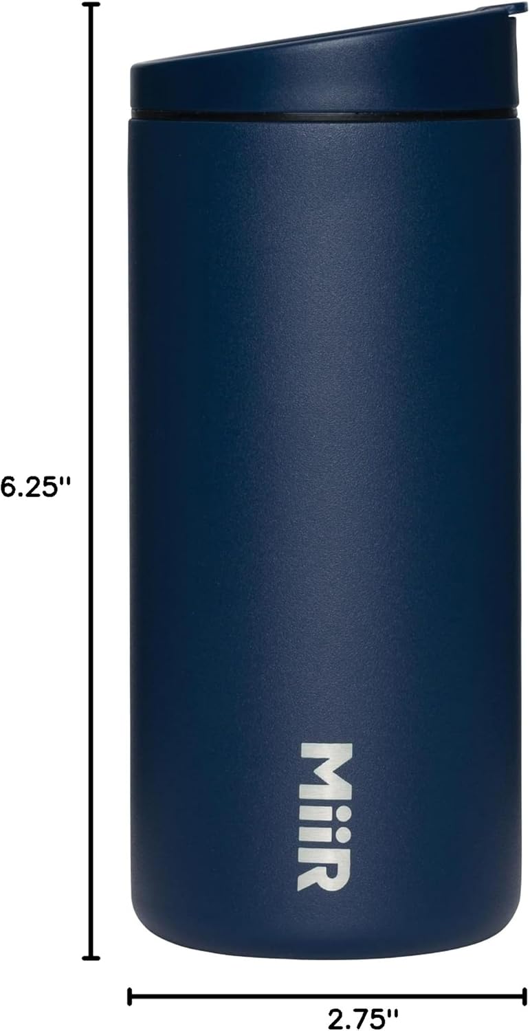 MiiR Flip Traveler 16oz - Double-Wall Vacuum Insulated with Flip Lid, BPA-Free Stainless Steel Construction, Insulated Tumbler for Hot or Cold Drinks