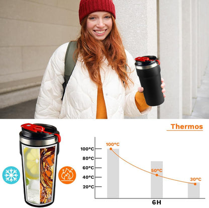 SPLMIFA Travel Coffee Mug Leak-Proof, Reusable Coffee Cups with Lids, Stainless Steel Vacuum Insulated Coffee Tumblers, Thermal Insulation Cup for Men and Women Hot & Cold Drinks(2nd-Green Pink, 12OZ)
