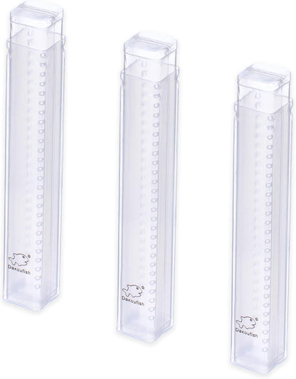 Dakoufish Plastic Straw Carrying Case,3Packs Reusable Collapsible Boxes for 9-13 Inch Straight Drinking Straws Storage Perfect for Travel, Gifts.