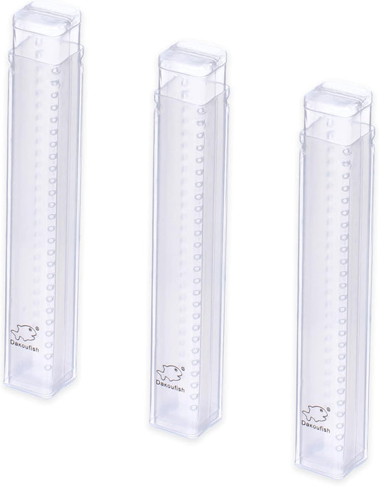 Dakoufish Plastic Straw Carrying Case,3Packs Reusable Collapsible Boxes for 9-13 Inch Straight Drinking Straws Storage Perfect for Travel, Gifts.