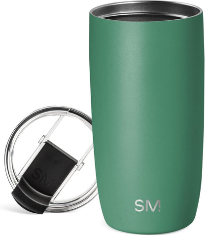 Simple Modern Voyager Tumbler with Flip Lid | Travel Coffee Mug | Insulated Stainless Steel Cold Brew Iced or Hot Coffee Cup | Gifts for Women Men Her Him | 16oz, Almond Birch