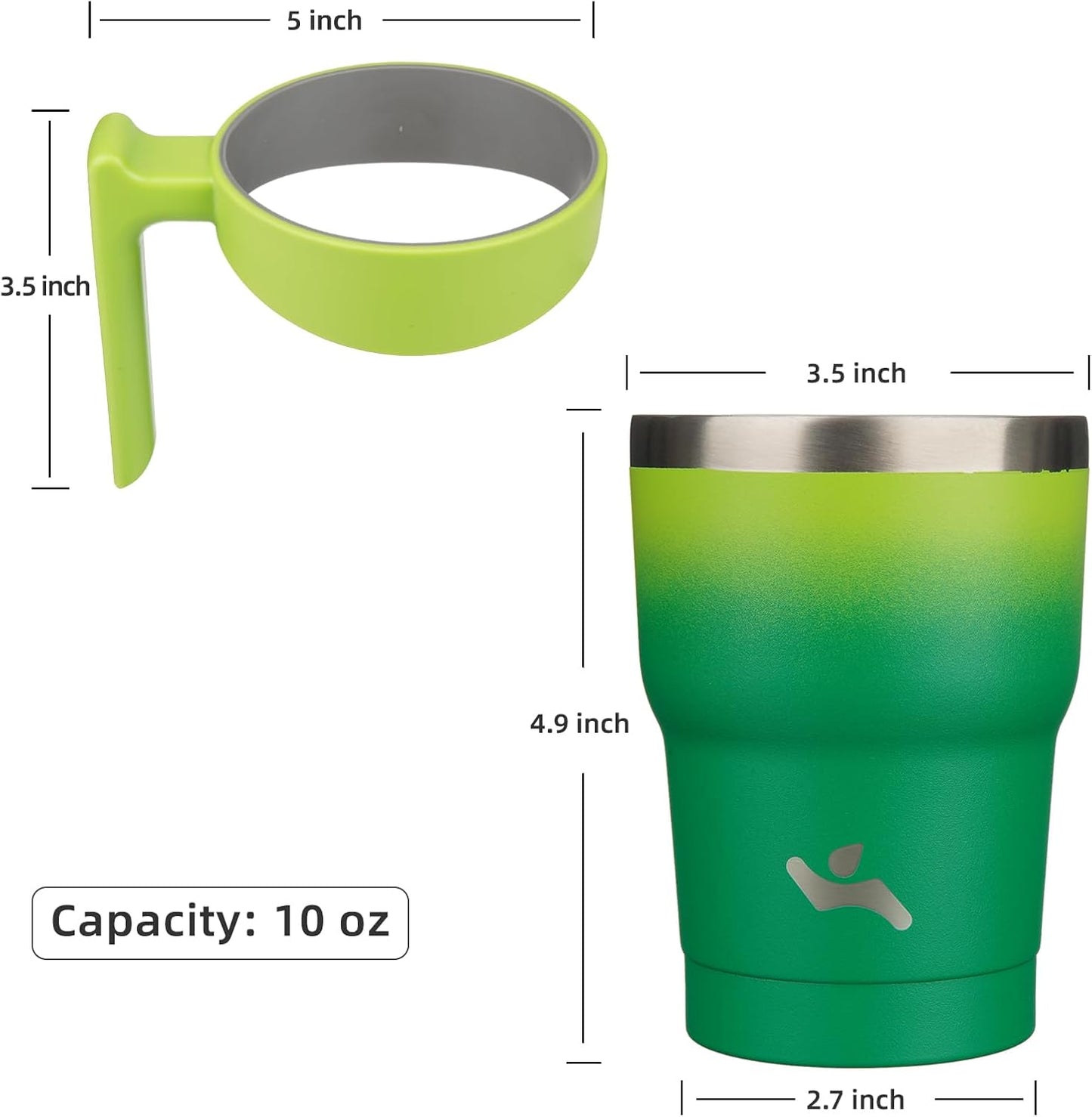 Konokyo 20 oz Tumbler with Handle and 2 Straw 2 Lid, Insulated Water Bottle Stainless Steel Vacuum Cup Reusable Travel Mug,Black