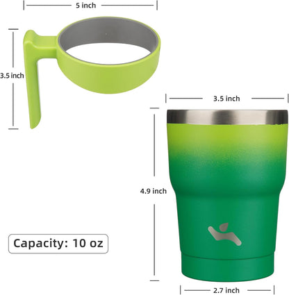 Konokyo 20 oz Tumbler with Handle and 2 Straw 2 Lid, Insulated Water Bottle Stainless Steel Vacuum Cup Reusable Travel Mug,Black