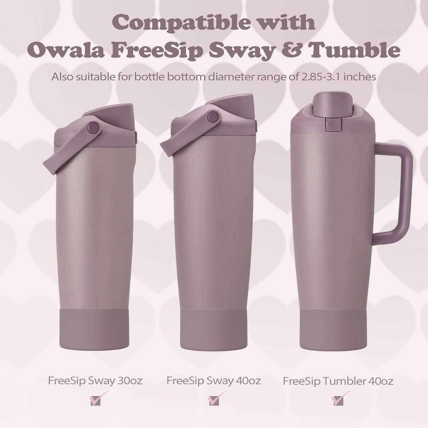 2PCS Silicone Boots for Owala 30oz & 40oz FreeSip Sway Bottles & Tumblers – Non-Slip, Scratch-Resistant, Stability Enhancer for Owala Accessories (Eucalyptus Green) - Colors B