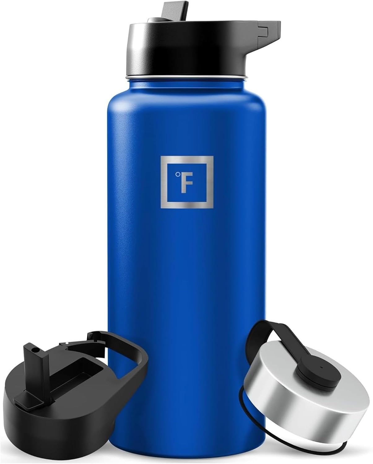 IRON °FLASK Camping & Hiking Hydration Flask with Straw, Wide Mouth Insulated Stainless Steel Sports Water Bottle - 22 oz Aurora