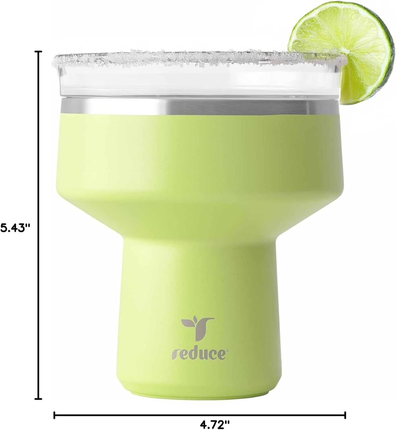 REDUCE Saltini 16 oz Cocktail Tumbler - Insulated Margarita Tumbler with Lid - Keeps Drinks Cold for 10 Hours - 360 Sippable Martini Glass Alternative - Shatterproof, Perfect for Parties - Cloud Blue