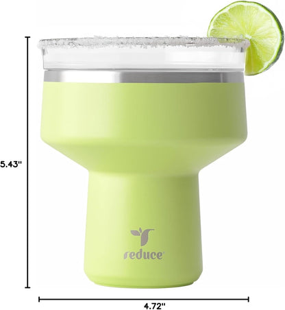 REDUCE Saltini 16 oz Cocktail Tumbler - Insulated Margarita Tumbler with Lid - Keeps Drinks Cold for 10 Hours - 360 Sippable Martini Glass Alternative - Shatterproof, Perfect for Parties - Cloud Blue