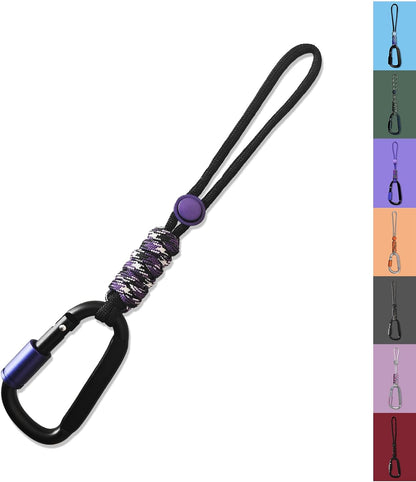 Paracord Keychain/Carabiner Clip - Jaymokes D Ring Metal Hook for Water Bottle, Key, Backpacks and More
