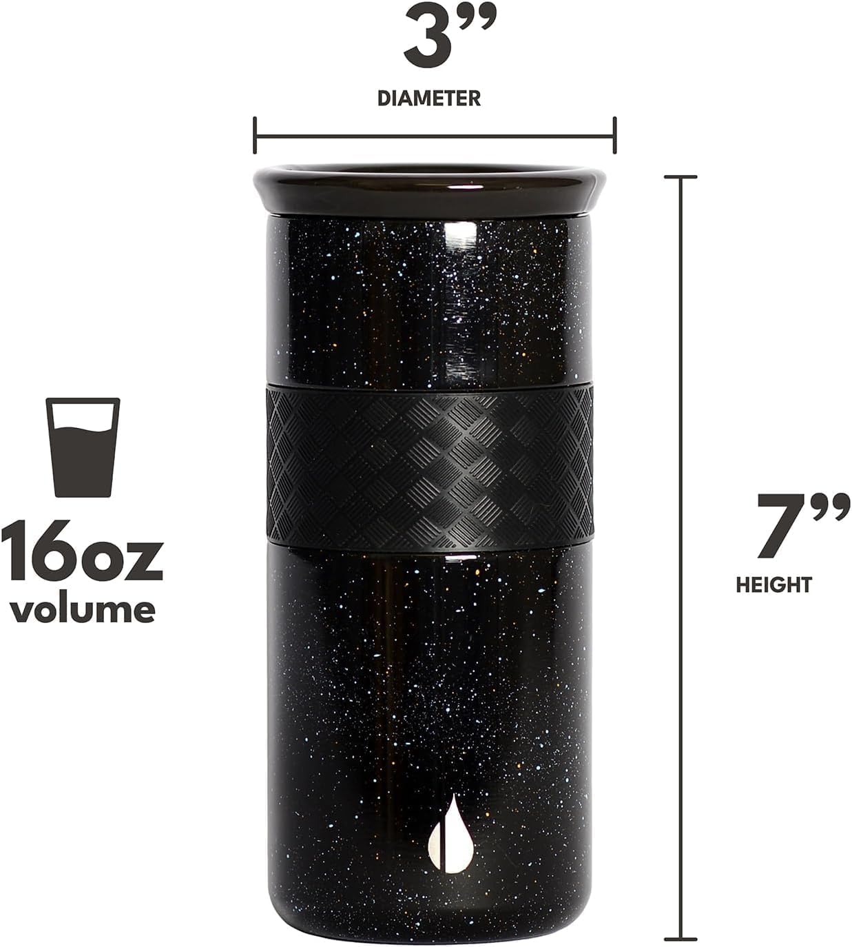 Elemental Artisan Insulated Tumbler, Triple Wall Coffee Travel Mug, Reusable Stainless Steel Coffee Tumbler with Ceramic Lid, Thermal Coffee Cups for Hot (6 Hrs) & Cold (18 Hrs), 16oz - Forest Green