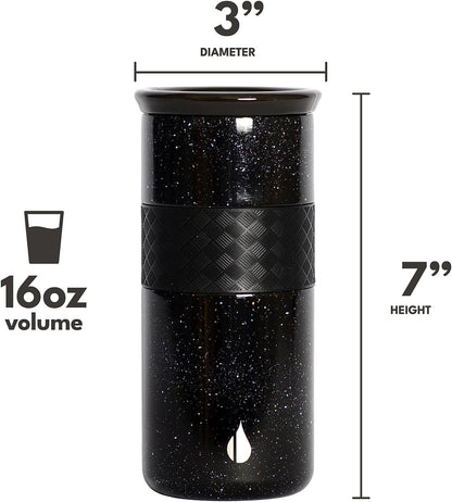 Elemental Artisan Insulated Tumbler, Triple Wall Coffee Travel Mug, Reusable Stainless Steel Coffee Tumbler with Ceramic Lid, Thermal Coffee Cups for Hot (6 Hrs) & Cold (18 Hrs), 16oz - Forest Green