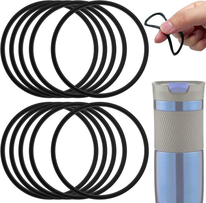 10 Pcs Replacement Gasket Rubber Lid Seals Compatible with 16 & 20 oz Contigo Snapseal Byron Travel Mug Ring, Silicone Leak-Proof Replacement Part for Contigo Coffee Travel Tumbler, White