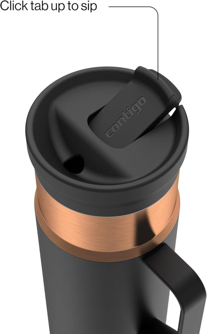 Contigo SnapSeal 30 oz Stainless Steel Vacuum-Insulated Tumbler with Handle & Reusable Straw, Leakproof AutoClose Lid, Cup Holder Friendly, BPA-Free & Lead-Free, Dishwasher Safe
