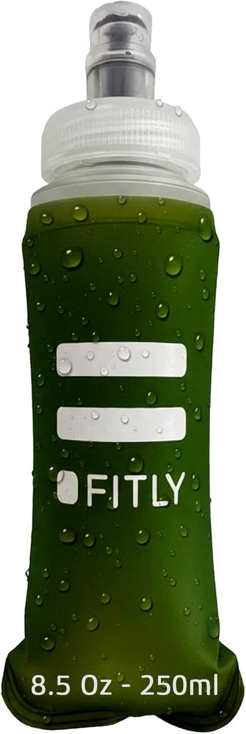 FITLY Soft Flask - Shrink As You Drink Soft Water Bottle for Hydration Pack - Folding Water Bottle Ideal for Running, Hiking, Cycling, Climbing & Rigorous Activity