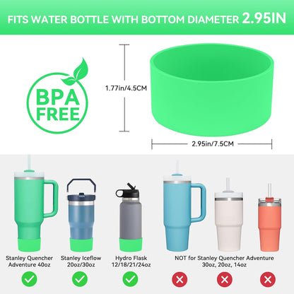 PICcircuit 2PCS for Stanley Boot, Silicone Bottom for Quencher Adventure 40oz 30oz IceFlow 20oz 30oz Bottle&for Hydroflask Tumbler 12-24oz for Stanley Cup Accessories Avoid Scratches&Noise