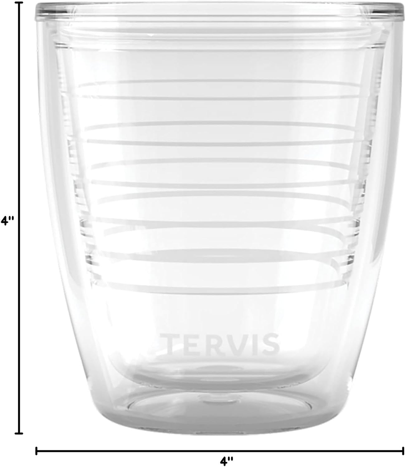Tervis Clear & Colorful Tabletop Made in USA Double Walled Insulated Tumbler Travel Cup Keeps Drinks Cold & Hot, 16oz Mug, Clear