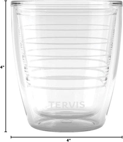 Tervis Clear & Colorful Tabletop Made in USA Double Walled Insulated Tumbler Travel Cup Keeps Drinks Cold & Hot, 16oz Mug, Clear